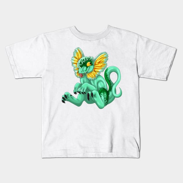 Dilophosaurus: Seafoam Kids T-Shirt by spyroid101